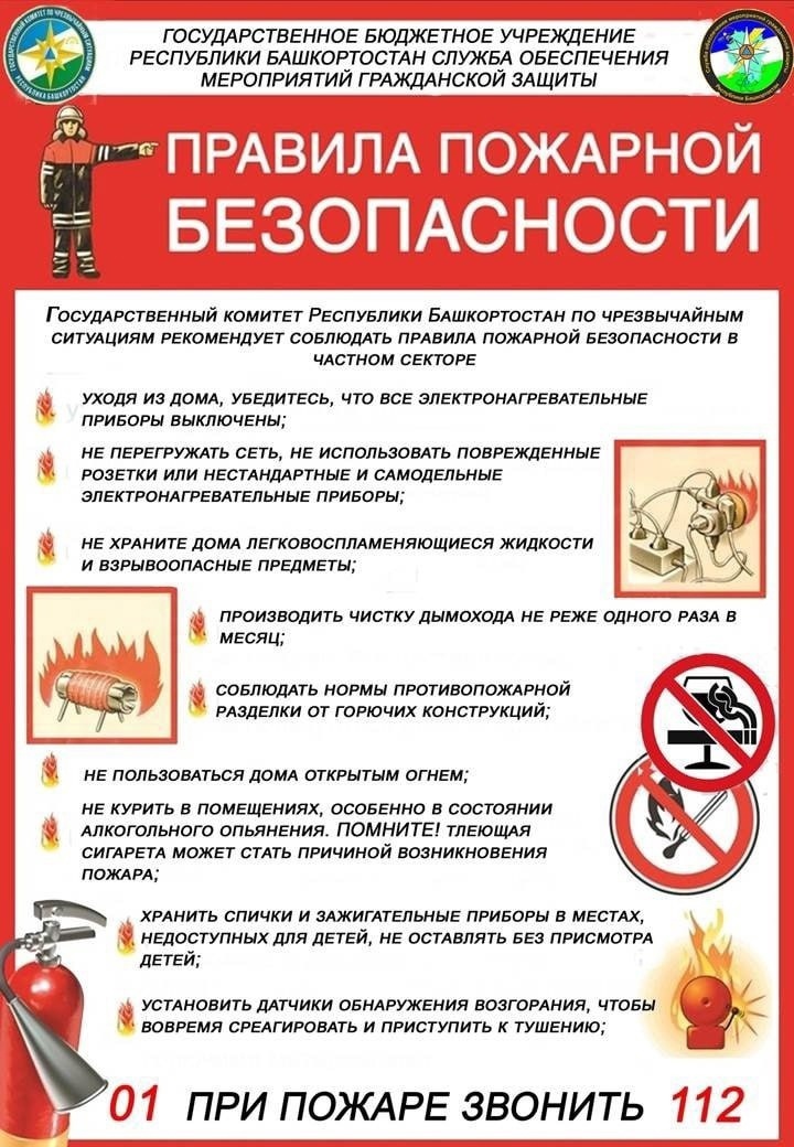 памятка о пожарной безопасности